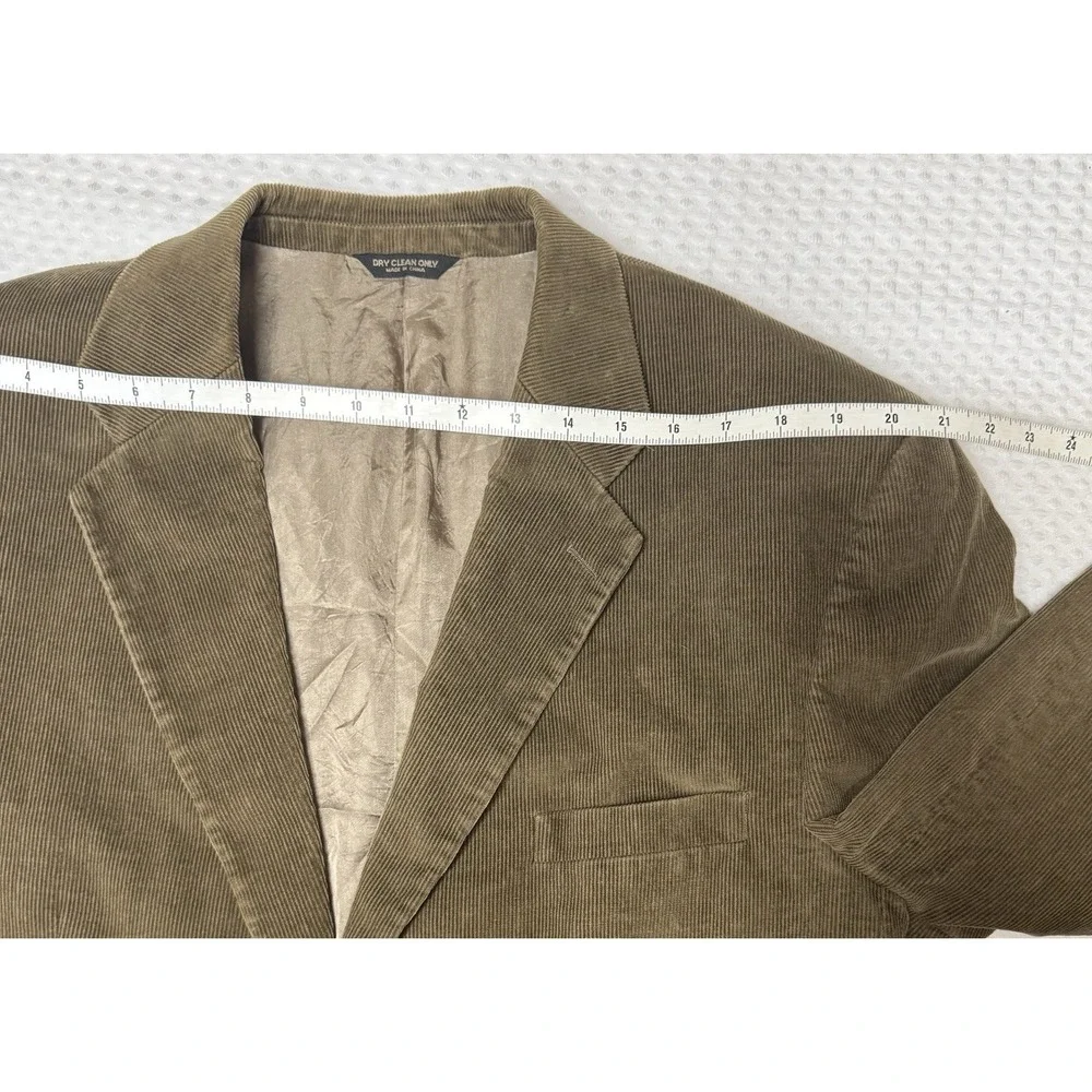 VTG Y2K Chaps Ralph Lauren Corduroy Blazer Men 44R Olive Green Academia Preppy